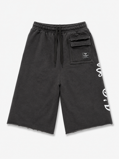 Love💔Hurts Drips Heals Charcoal 3/4 long shorts ￼