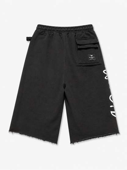 Love💔Hurts Drips Heals Black 3/4 long shorts