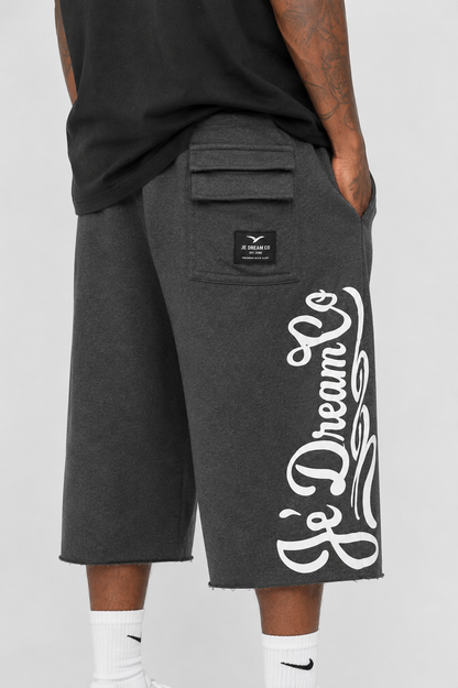 Love💔Hurts Drips Heals Charcoal 3/4 long shorts ￼