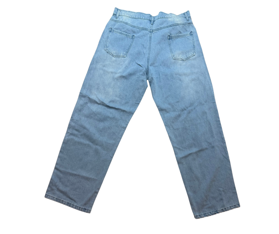 Turn your pain into hustle Light blue jeans on a white background