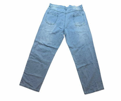 Turn your pain into hustle Light blue jeans on a white background