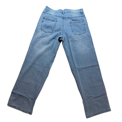 Back view Blue jeans on a white background