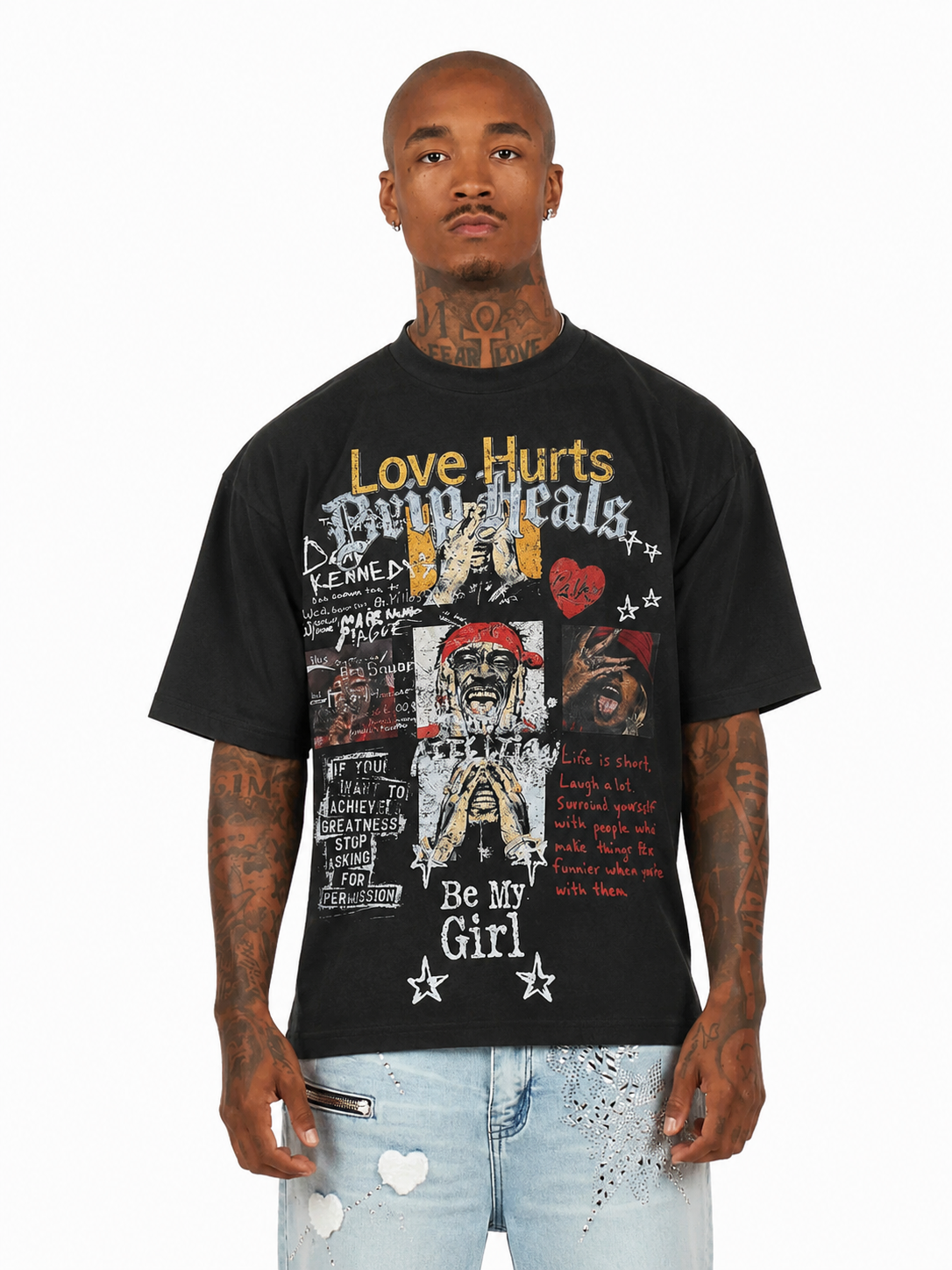 Love💔Hurts Drips Heals Graphic Tee Be My Girl